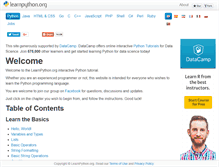 Tablet Screenshot of learnpython.org
